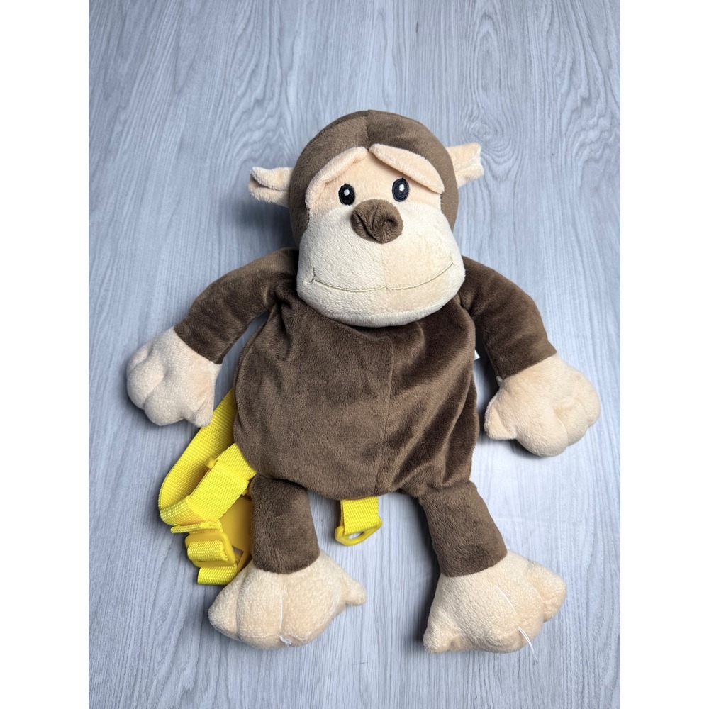 Animal Planet Monkey Toddler Safety Harness Plush Backpack Brown Yellow Strap